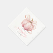 Roze pompoen Coquette Bow Baby shower Servet (Hoek)