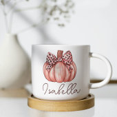 Roze Pompoen Custom Naam Herfst Herfstkoffie Mok