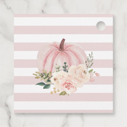 Roze pompoen Dank u Gift Label (Achterkant)