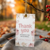 Roze pompoen Dank u Gift Label Cadeaulabel