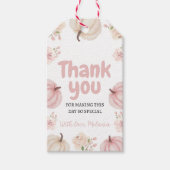 Roze pompoen Dank u Gift Label Cadeaulabel (Voorkant)