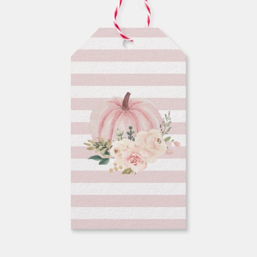 Roze pompoen Dank u Gift Label Cadeaulabel (Achterkant)