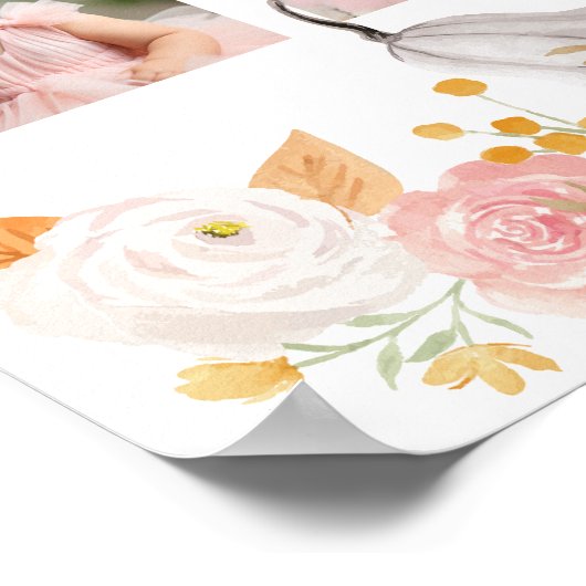 Roze pompoen eerste jaar foto mijlpaal Poster (Hoek)