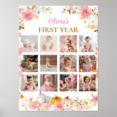 Roze pompoen eerste jaar foto mijlpaal Poster (Voorkant)