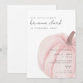 roze pompoen Eerste Verjaardag Kaart (Voorkant / Achterkant)