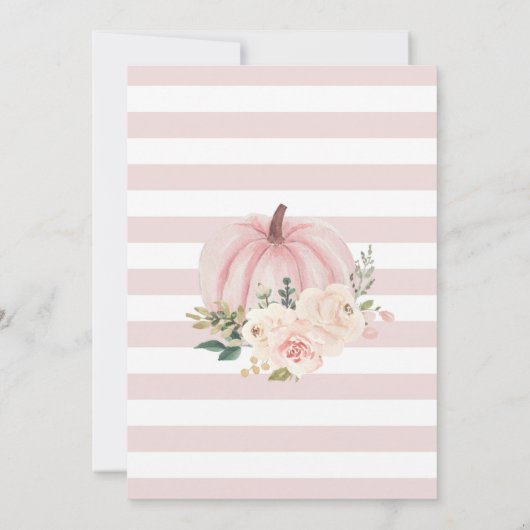 Roze pompoen eerste verjaardag uitnodiging (Achterkant)