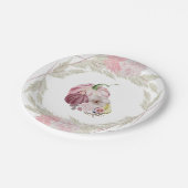 Roze Pompoen en Pampas Grass krans Papieren Bordje (Gekanteld)