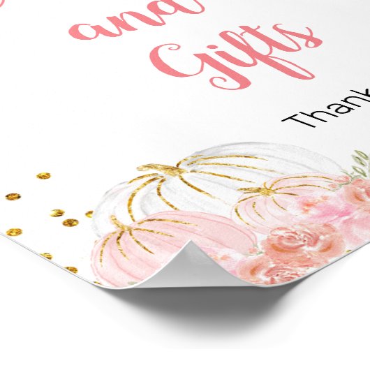 Roze pompoen en pompoenen voor roze Kaarten Poster (Hoek)