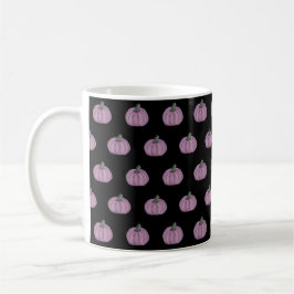 Roze pompoen en zwart koffiemok