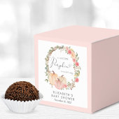 Roze pompoen Floral Baby Girl Shower Bedankdoosjes