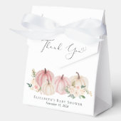 Roze pompoen Floral Baby Girl Shower Bedankdoosjes (Voorkant)
