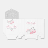 Roze pompoen Floral Baby Girl Shower Bedankdoosjes (Uitgevouwen)