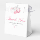 Roze pompoen Floral Baby Girl Shower Bedankdoosjes (Achterkant)
