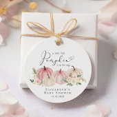 Roze pompoen Floral Baby Girl Shower Bedankjes Labels