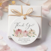Roze pompoen Floral Baby Girl Shower Bedankjes Labels