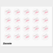 Roze pompoen Floral Baby Girl Shower Ronde Sticker (Vel)