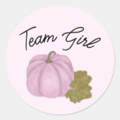 Roze pompoen gender onthullen Team Girl sticker (Voorkant)