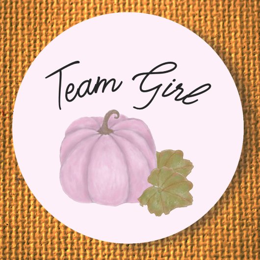 Roze pompoen gender onthullen Team Girl sticker