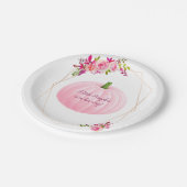 Roze Pompoen Girly Baby shower Papieren Bordje (Gekanteld)
