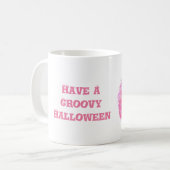 Roze Pompoen Groovy Halloween Koffiemok (Voorkant links)