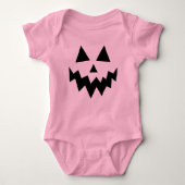 Roze Pompoen Halloween Jack O lantaarn Romper (Voorkant)