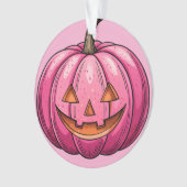 Roze Pompoen Halloween Ornament  (voorkant)