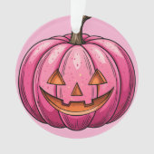 Roze Pompoen Halloween Ornament  (voorkant)