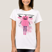 Roze pompoen Halloween T-Shirt (Voorkant)