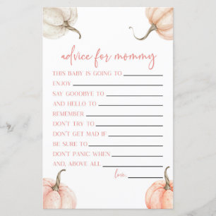 Roze Pompoen Herfst Advies Baby shower Spel Activi
