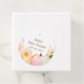 Roze Pompoen Herfst Baby shower Bedankjes Labels (In situ)