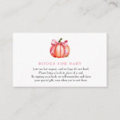 Roze pompoen | Herfst Baby shower | Boekaanvraag Informatiekaartje (Voorkant)