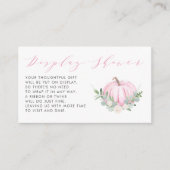Roze Pompoen Herfst Baby shower Display Douche Informatiekaartje (Voorkant)