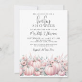 Roze Pompoen Herfst Baby Shower Kaart (Voorkant)
