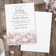 Roze Pompoen Herfst Baby Shower