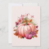 Roze pompoen | Herfst Baby shower Kaart (Achterkant)