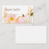 Roze Pompoen Herfst Baby shower Luier Raffle Informatiekaartje (Voorkant / Achterkant)