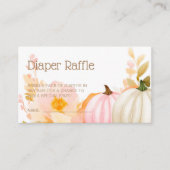 Roze Pompoen Herfst Baby shower Luier Raffle Informatiekaartje (Voorkant)