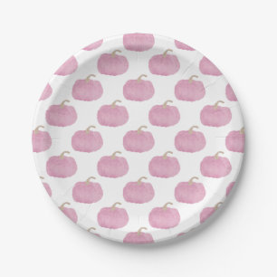 Roze Pompoen Herfst Baby shower Papier Borden Papieren Bordje