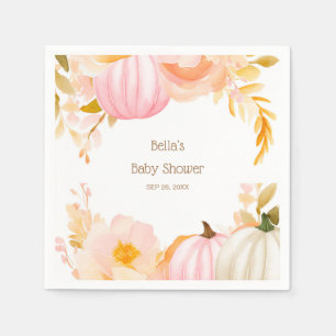 Roze Pompoen Herfst Baby shower Servet