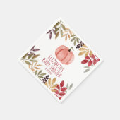 Roze Pompoen Herfst Baby shower Servet (Hoek)