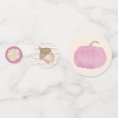 Roze Pompoen Herfst Baby shower Tabel Confetti (Voorkanten)