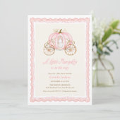 Roze Pompoen Herfst Baby Shower Uitnodiging (Staand voorkant)