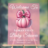 Roze pompoen Herfst Baby shower Welkom Acryl Bord (Neutraal)