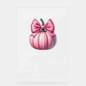 Roze pompoen Herfst Baby shower Welkom Frosted Acryl Bord (Voorkant)