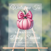 Roze pompoen Herfst Baby shower Welkom Frosted Acryl Bord (Neutraal)