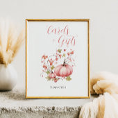 Roze Pompoen Herfst Berry Baby shower Kaarten en G Poster