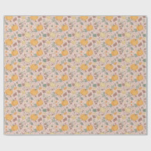 Roze Pompoen Herfst Bloem Motief Vintage