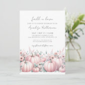 Roze Pompoen Herfst Bruidsdiner Kaart (Staand voorkant)