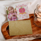 Roze pompoen Herfst eerste eerste uitnodiging van 