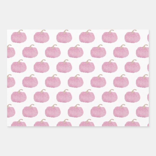 Roze Pompoen Herfst Gift Wrap Papier Inpakpapier Vel (Voorkant 3)